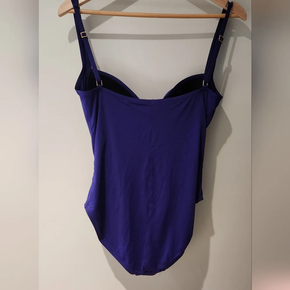 La Blanka Size 14 Padded Swimsuit Twist Top Bluish Violet‎ - Picture 2 of 6
